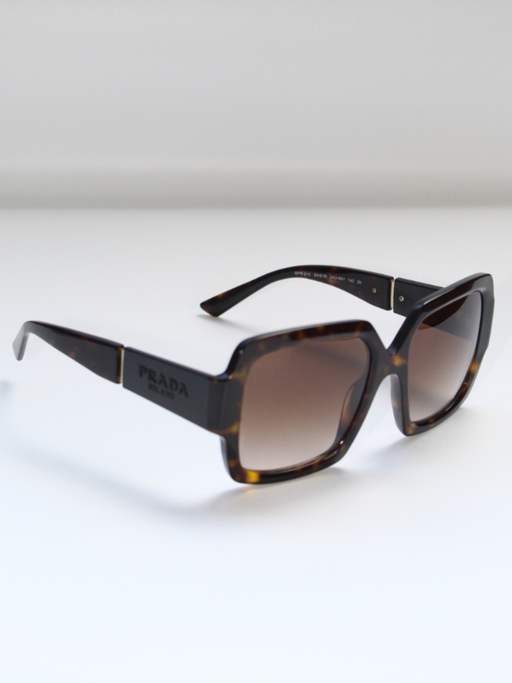 Prada-Gently Used Tortoise Shell Square Frame w/ Brown Gradient Sunglasses - Picture 3 of 8